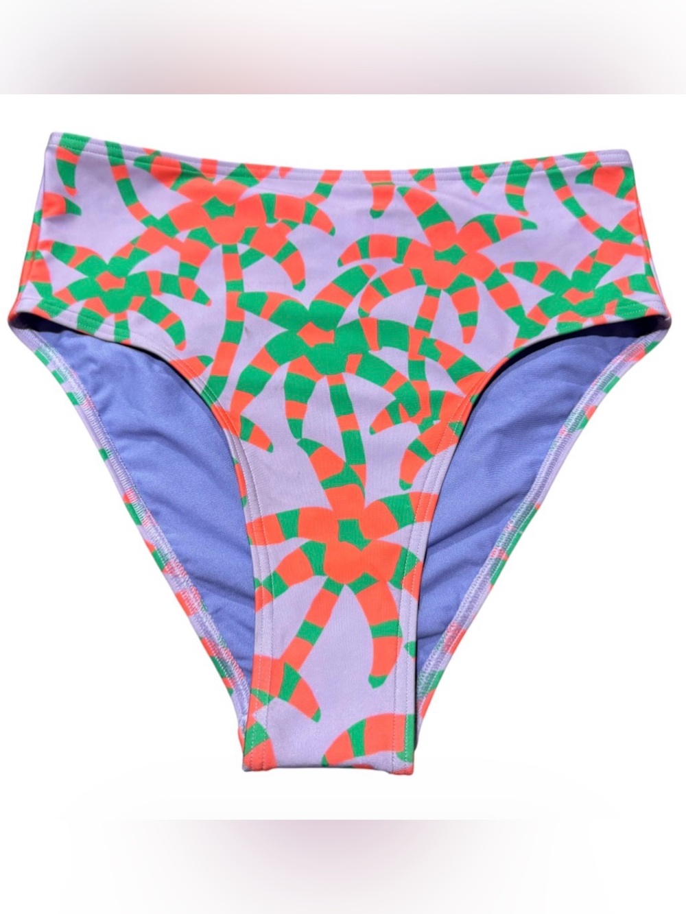 Adidas X Farm Rio High Waisted Bikini Bottoms “Purple Glow” Size Medium NEW